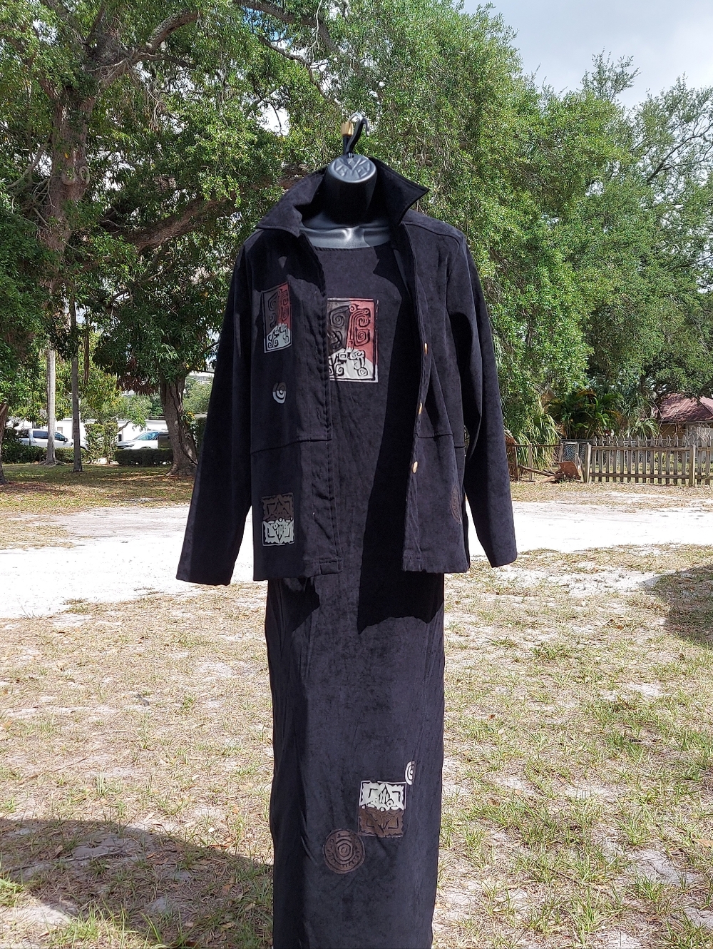 Black Women's Two-Piece Blazer and Skirt Set